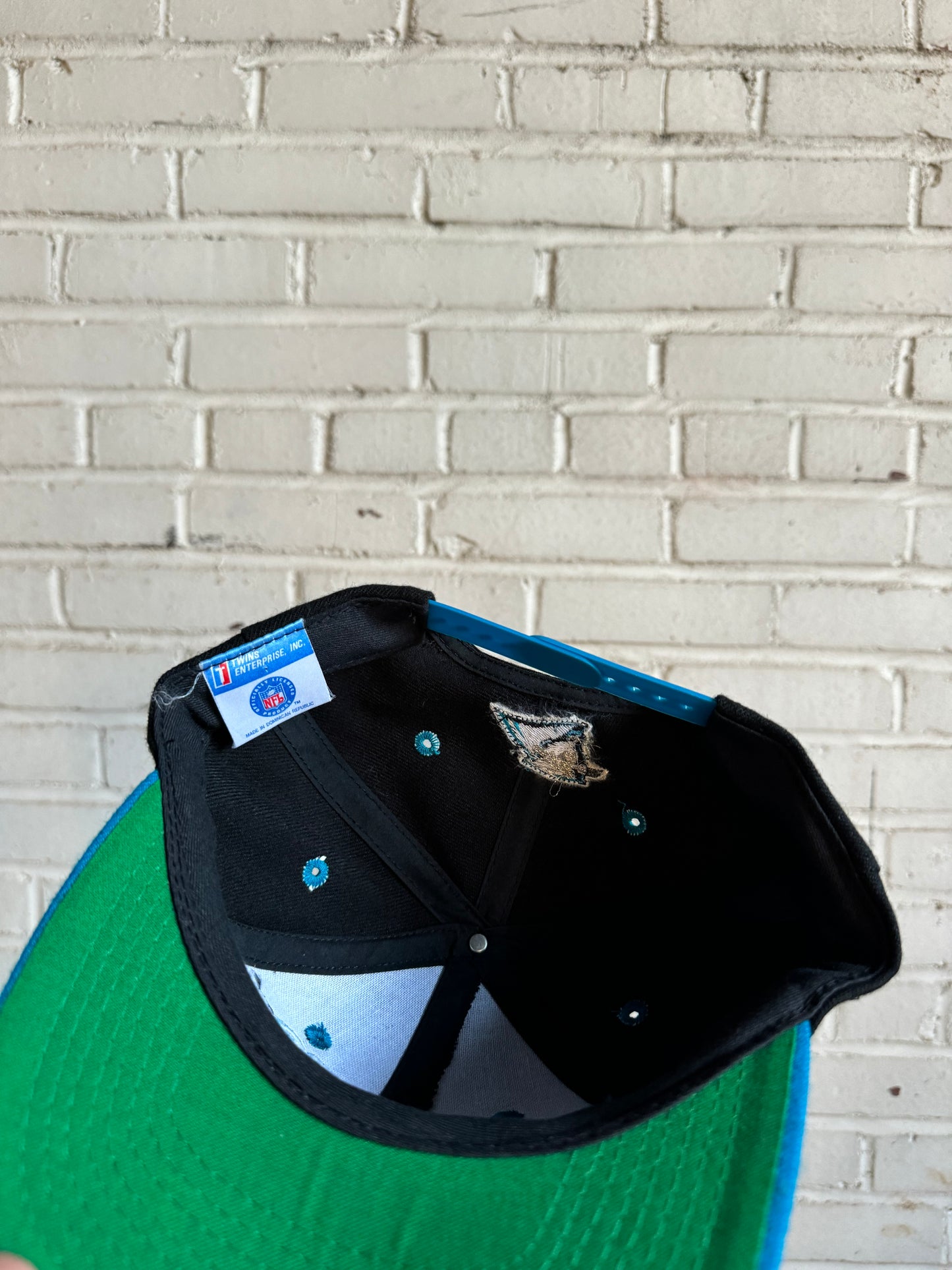 90’s Carolina Panthers Vintage Two Tone Spellout NFL Snapback Hat (OSFA)