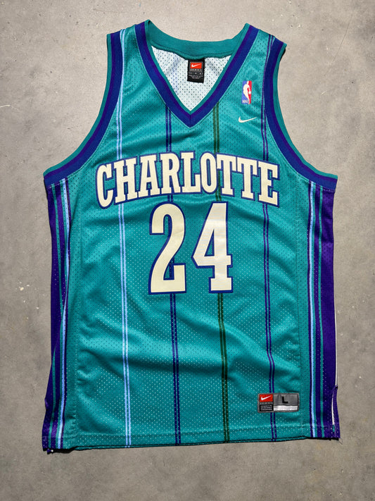 2000/2001 Charlotte Hornets Jamal Mashburn Vintage Teal Nike Stitched NBA Swingman Jersey (Large)