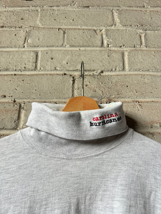 90’s Carolina Hurricanes Vintage Heather Grey Embroidered NHL Turtle Neck Longsleeve (Large)