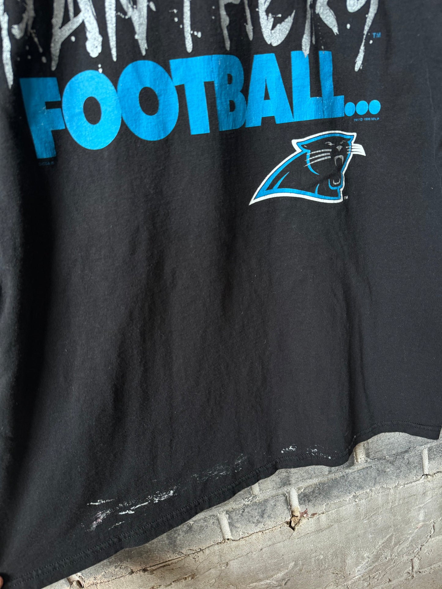 1996 Carolina Panthers “It’s Not Just Football…” Vintage Black NFL Tee (XL)