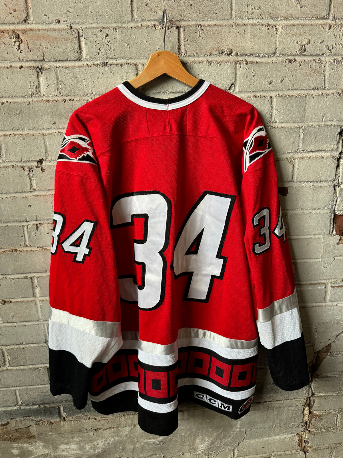 00’s Carolina Hurricanes Vintage Red #34 CCM NHL Hockey Jersey (XXL)