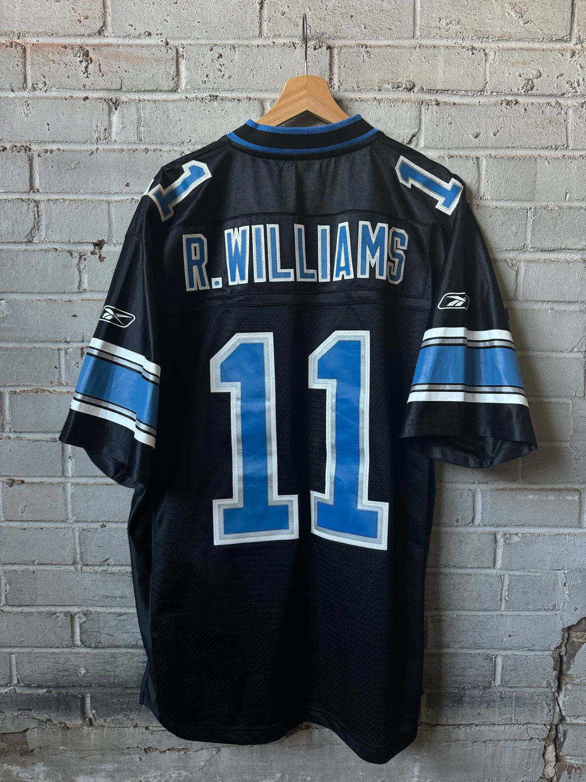 00’s Detroit Lions Roy Williams Vintage Black Alternate Reebok Stitched NFL Jersey (Large)