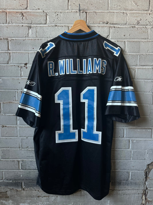 00’s Detroit Lions Roy Williams Vintage Black Alternate Reebok Stitched NFL Jersey (Large)