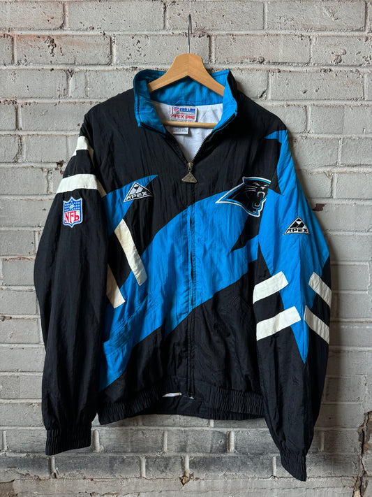 90’s Carolina Panthers Vintage Apex One Colorblocked NFL Windbreaker Jacket (Large)