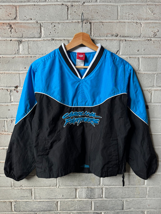 00’s Carolina Panthers Vintage Reebok Cat Scratch Font Embroidered NFL Pullover (Youth Medium)