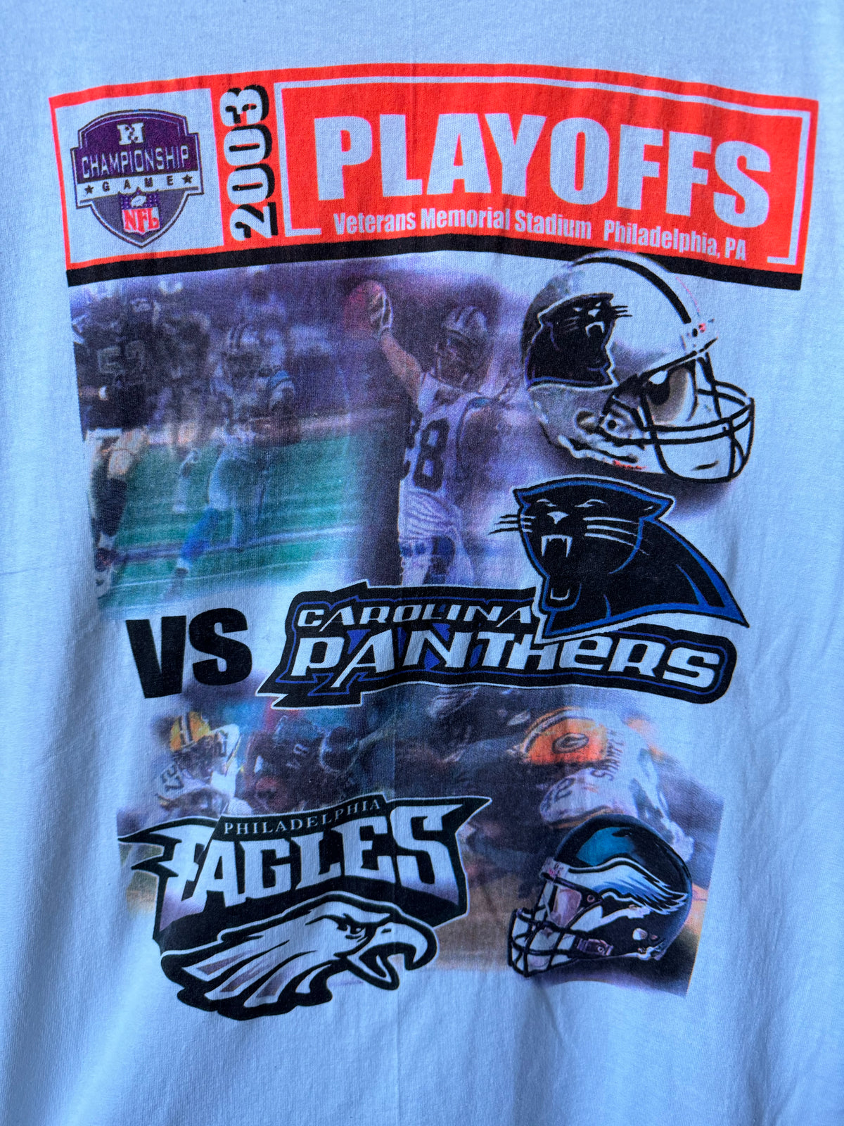 2003 Carolina Panthers vs. Philadelphia Eagles NFC Championship Parking Lot NFL Match Up Tee (Large)