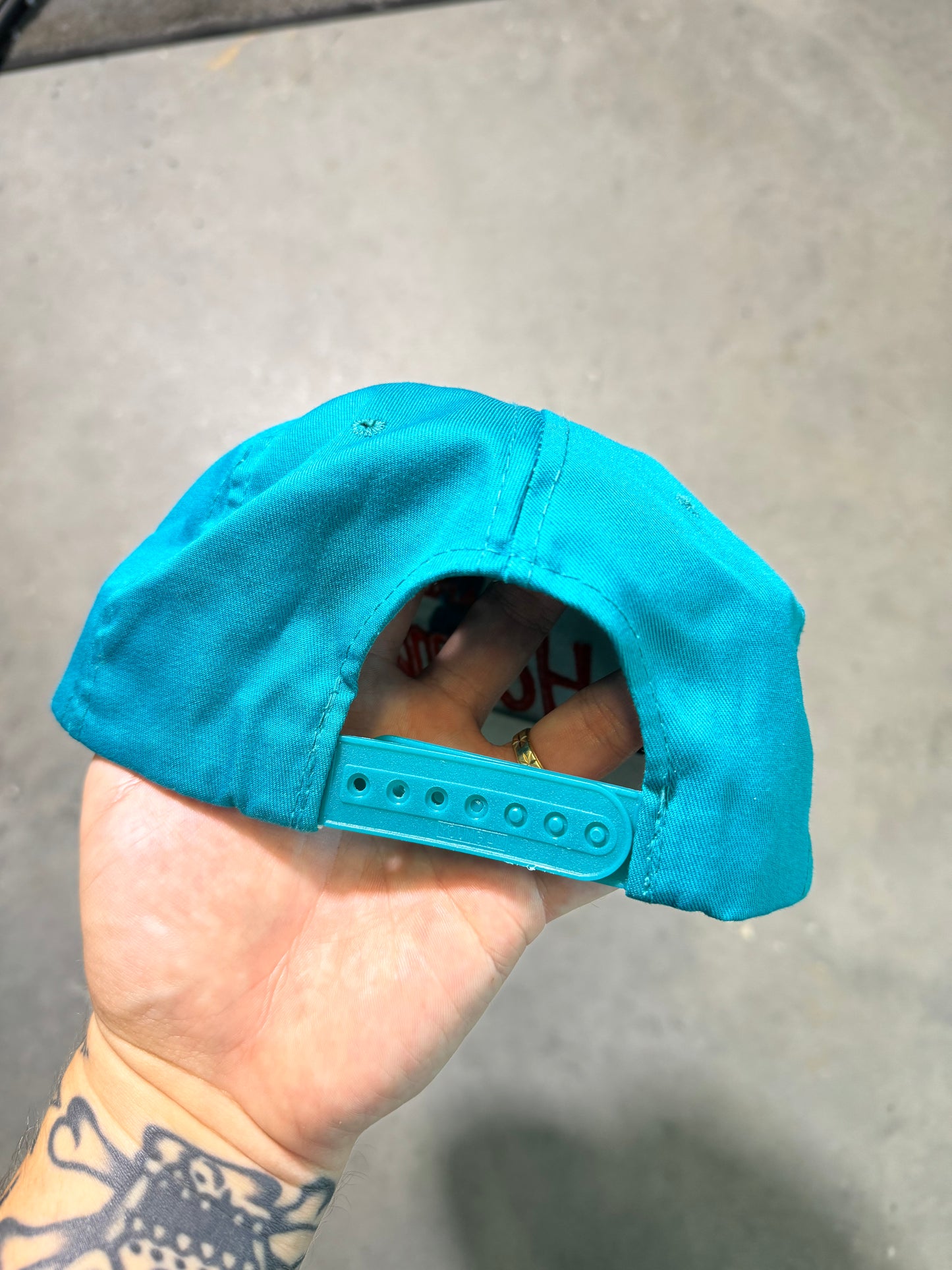 90’s Charlotte Hornets Vintage Teal Orange Single Line NBA Sports Specialties Script Hat (OSFA)