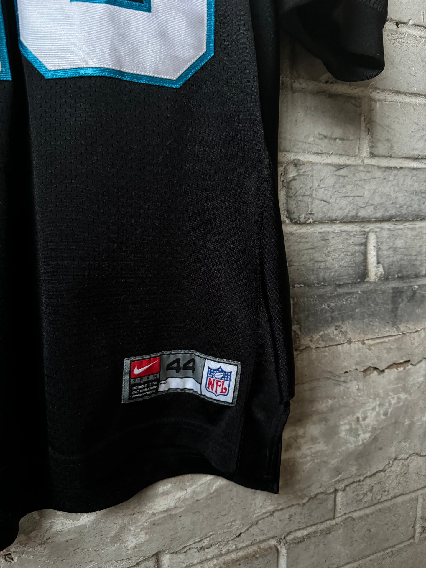 00’s Carolina Panthers Stephen Davis Vintage Black Nike On Field Authentic NFL Jersey (44/Large)
