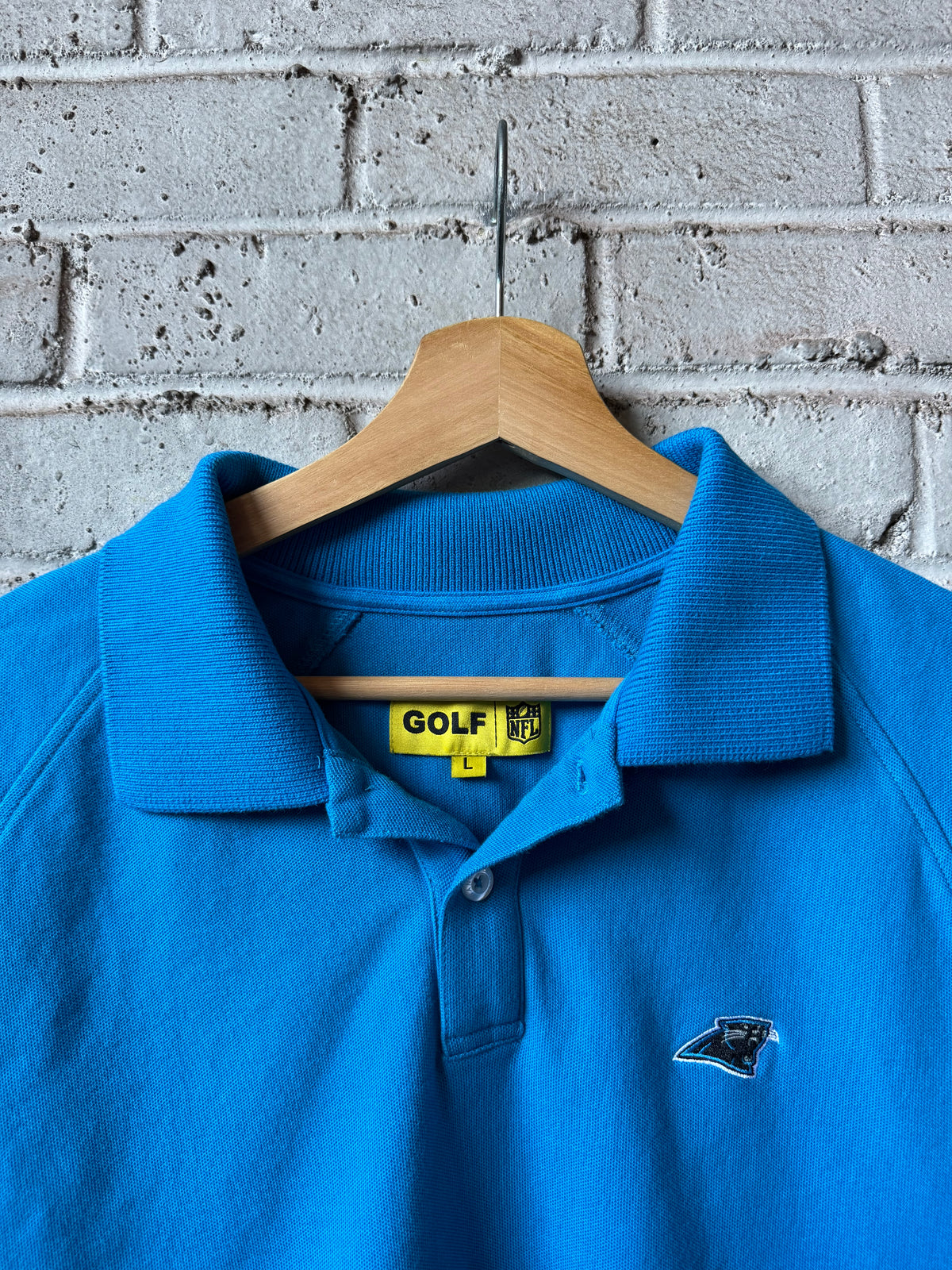 2024 Carolina Panthers x GOLF WANG Collection NFL Polo Collared Shirt (Large)
