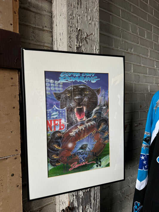 1995 Carolina Panthers Inaugural Season “Come Out Roaring” Framed NFL Print by Denis Pereira