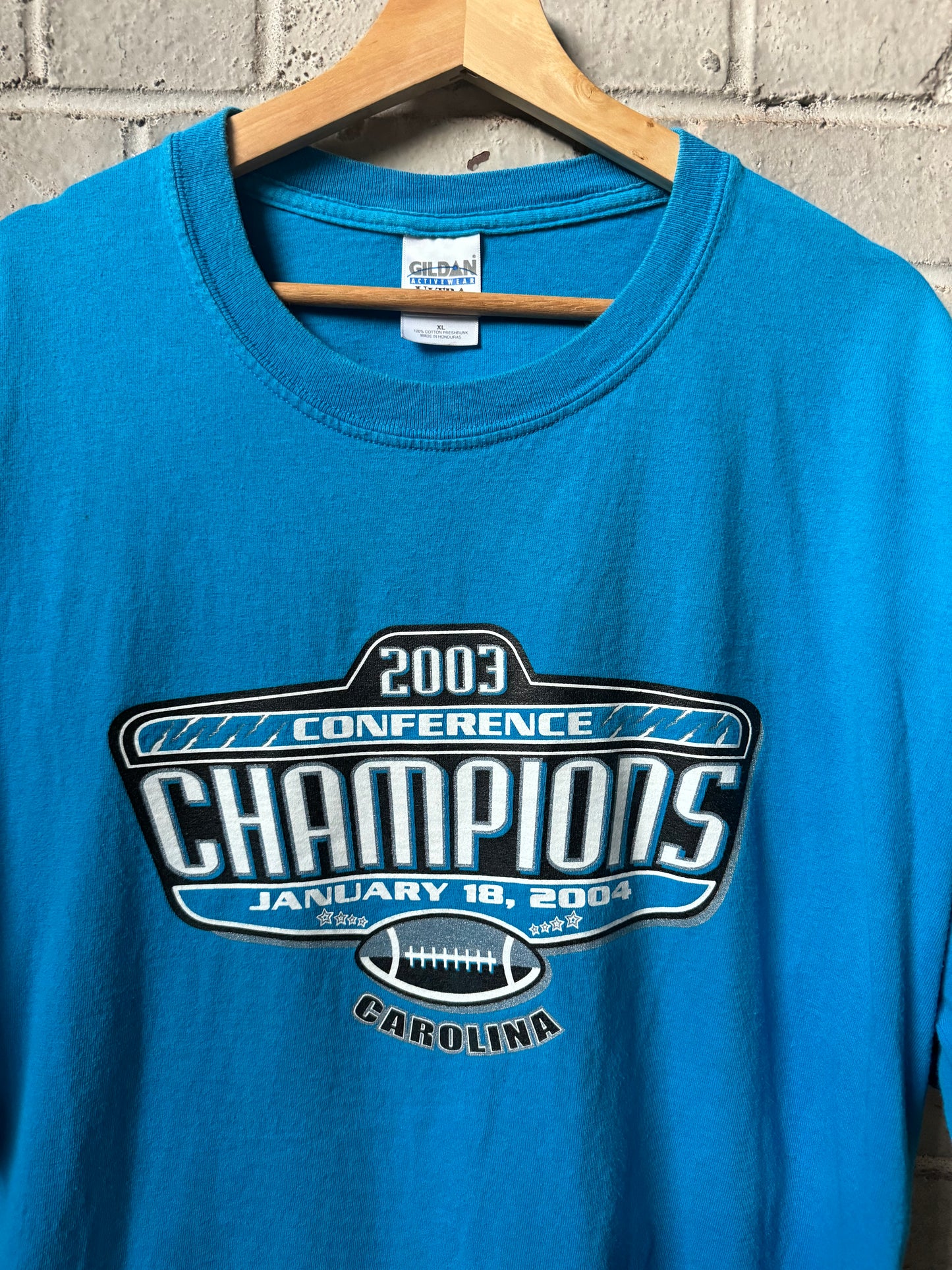 2004 Carolina Panthers NFC Champions Vintage Blue NFL Tee (XL)