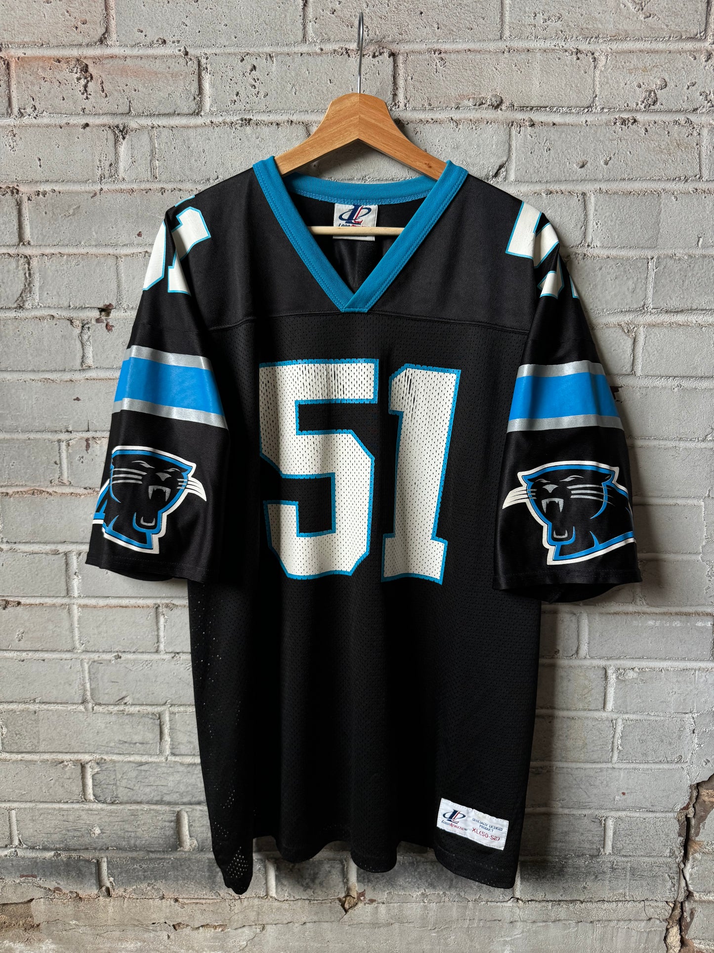 1995 Carolina Panthers Sam Mills Vintage Black Logo Athletic NFL Jersey (XL)