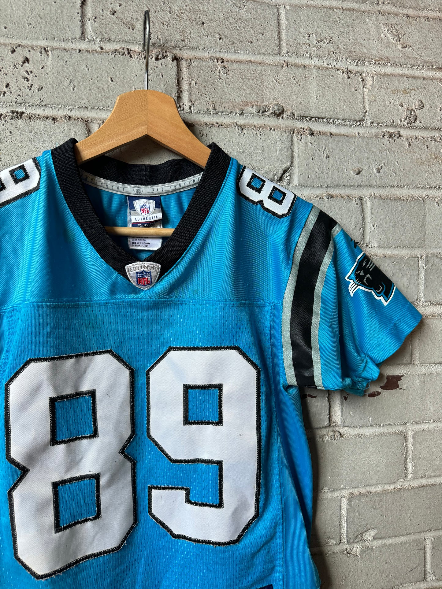 00’s Carolina Panthers Steve Smith Alternate Blue Stitched Kids Reebok Jersey (Youth Small)