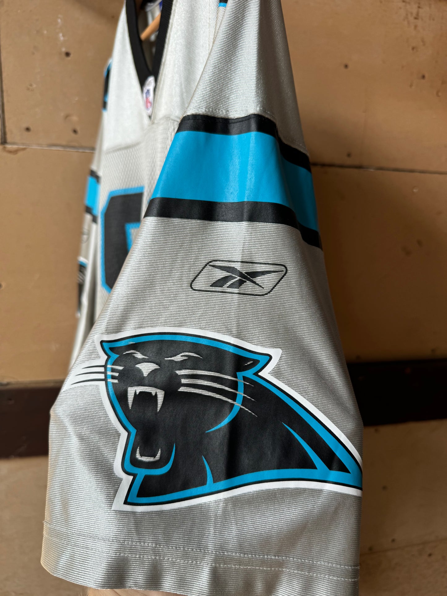 00’s Carolina Panthers Julius Peppers Silver “Storm” Edition Reebok NFL Jersey (XXL)