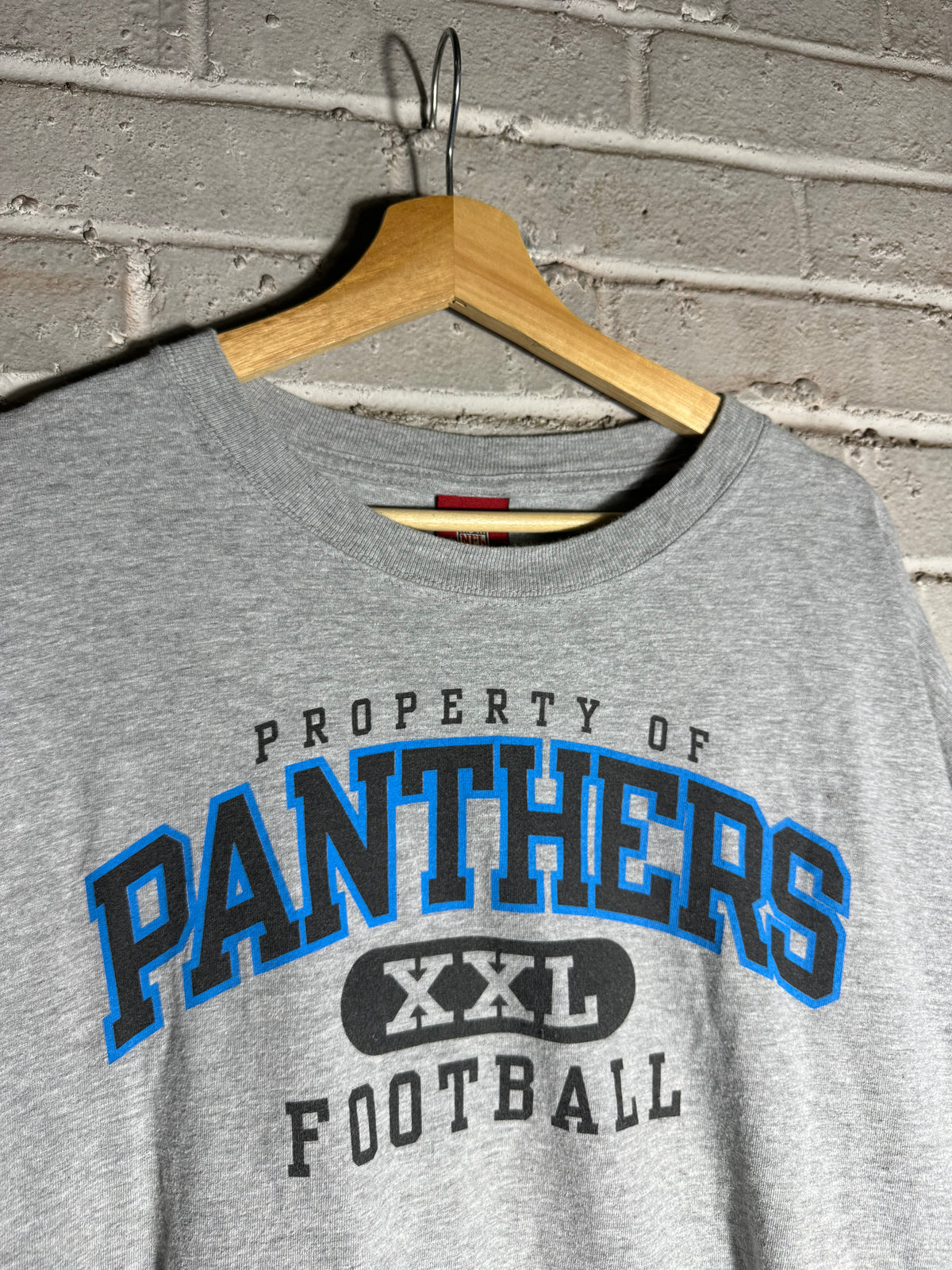 2003 Carolina Panthers Vintage Grey Reebok Gridiron Classics NFL Tee (XXL)