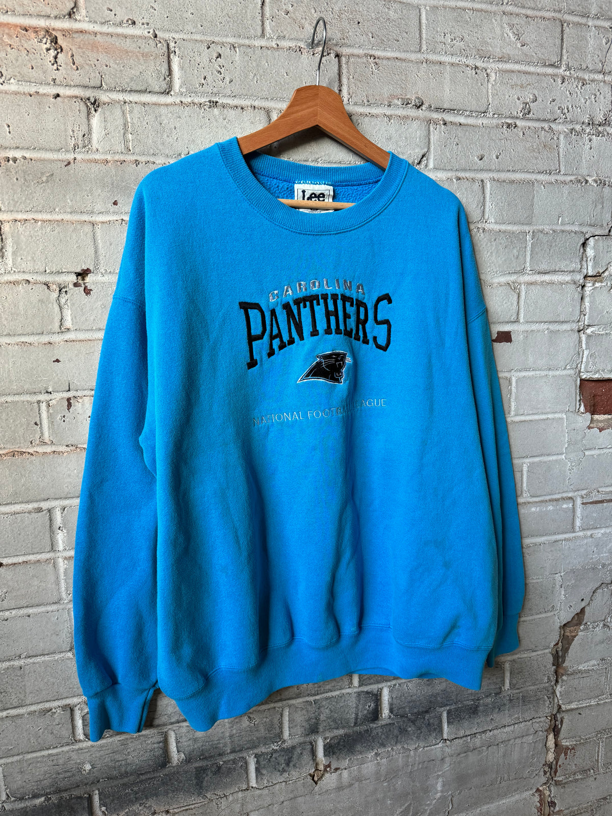 90’s Carolina Panthers Vintage Blue Lee Sport Embroidered NFL Crewneck (XL)
