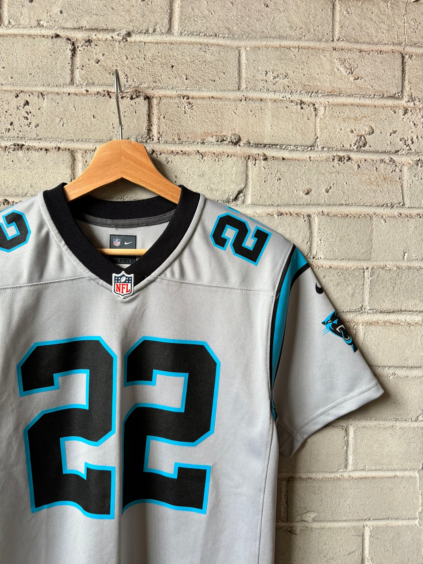 2020 Carolina Panthers Christian McCaffrey Silver Nike NFL Jersey (Youth Medium)