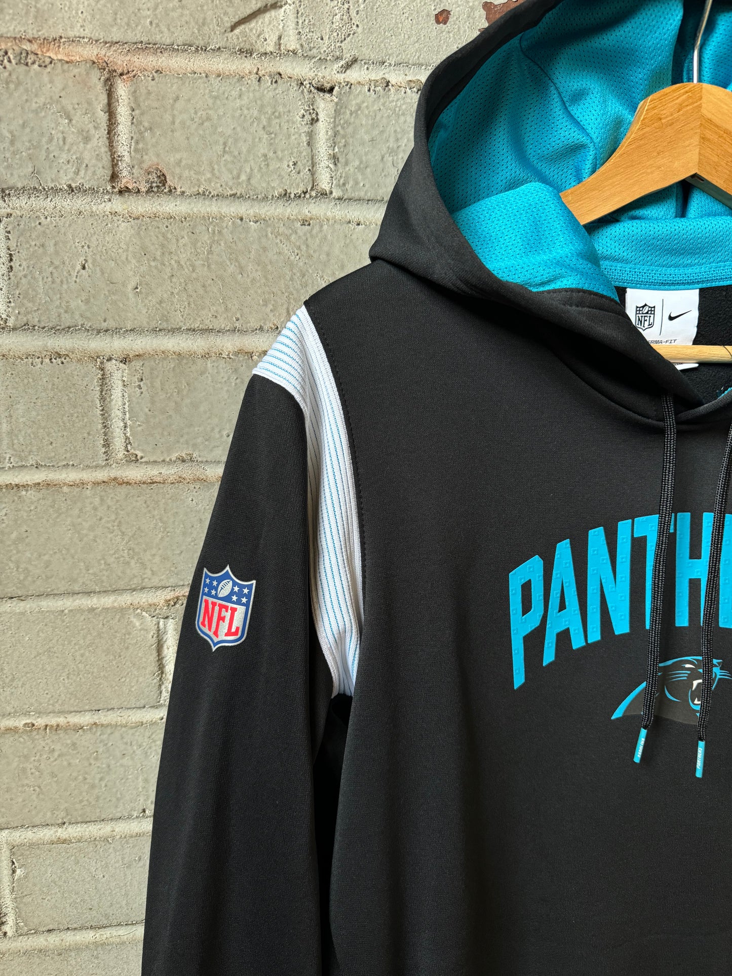 2022 Carolina Panthers Team Issued Black Nike Therma Fit Sideline NFL Hoodie (XL)