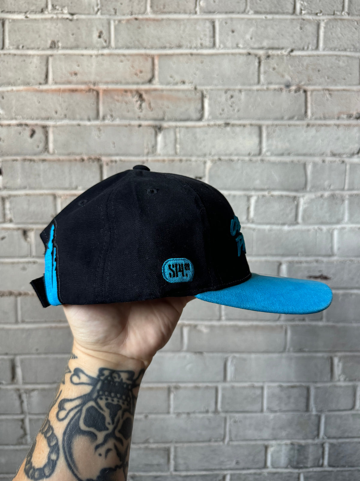 00’s Carolina Panthers Vintage Cat Scratch Font Claw Mark NFL Strapback Hat - Deadstock (OSFA)
