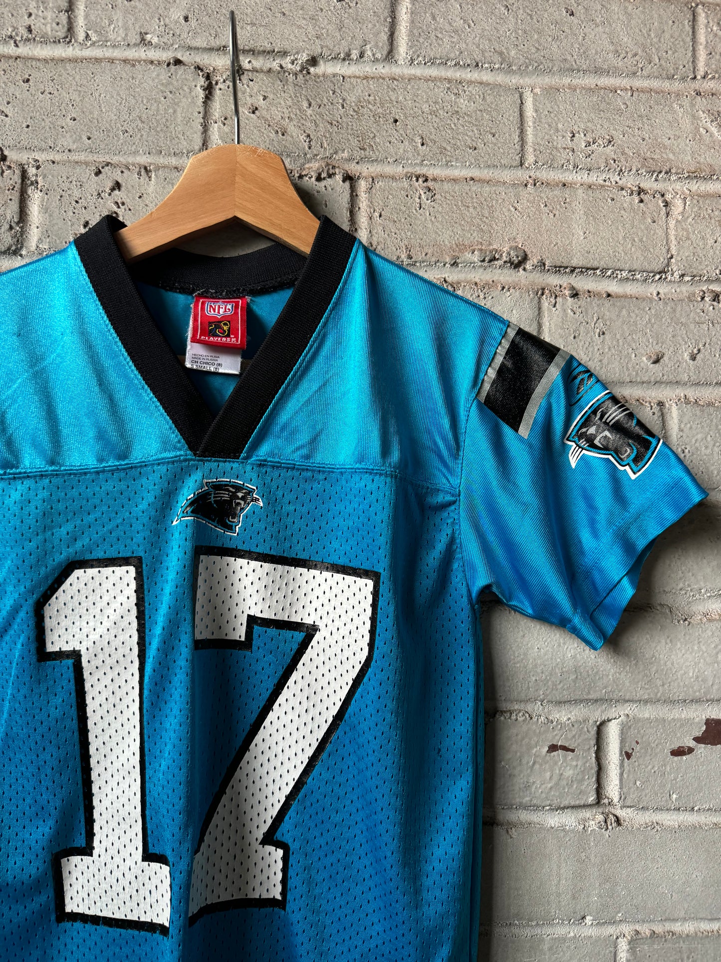 00’s Carolina Panthers Jake Delhomme Vintage Alternate Blue NFL Jersey (Youth Small)