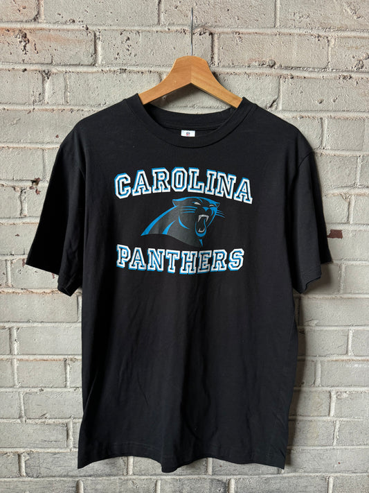 Carolina Panthers Black Spellout NFL Tee (Medium)