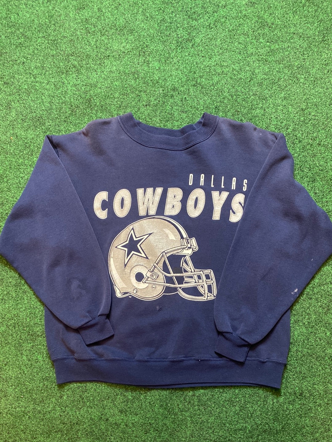 90s Dallas Cowboys Helmet Logo NFL Vintage Crewneck (Medium)