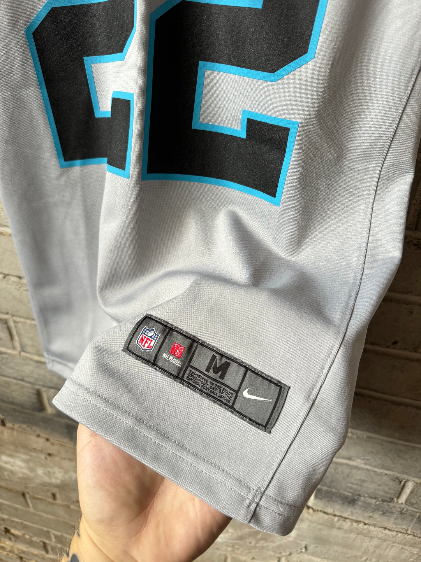 2020 Carolina Panthers Christian McCaffrey Silver Nike NFL Jersey (Youth Medium)