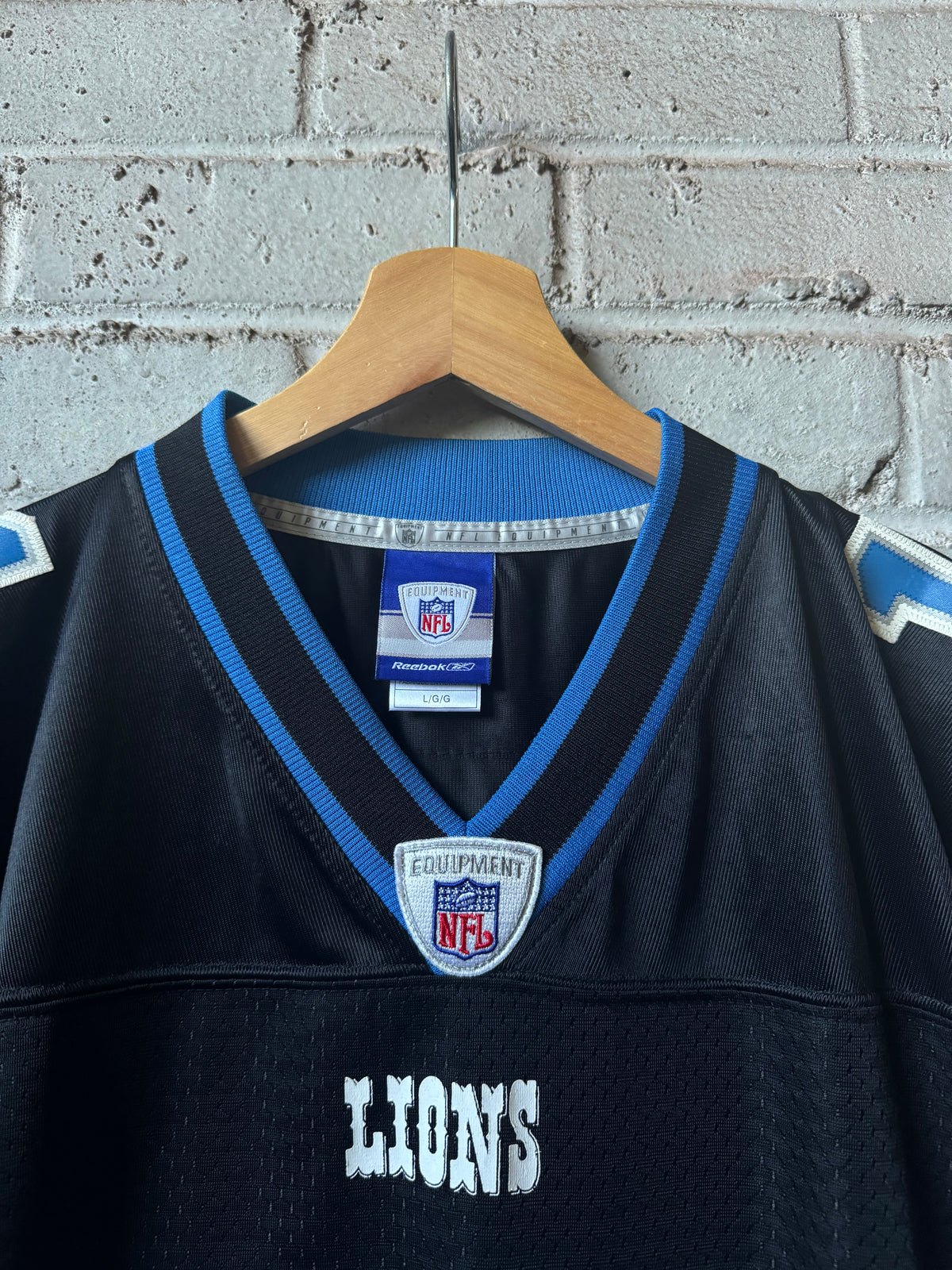 00’s Detroit Lions Roy Williams Vintage Black Alternate Reebok Stitched NFL Jersey (Large)