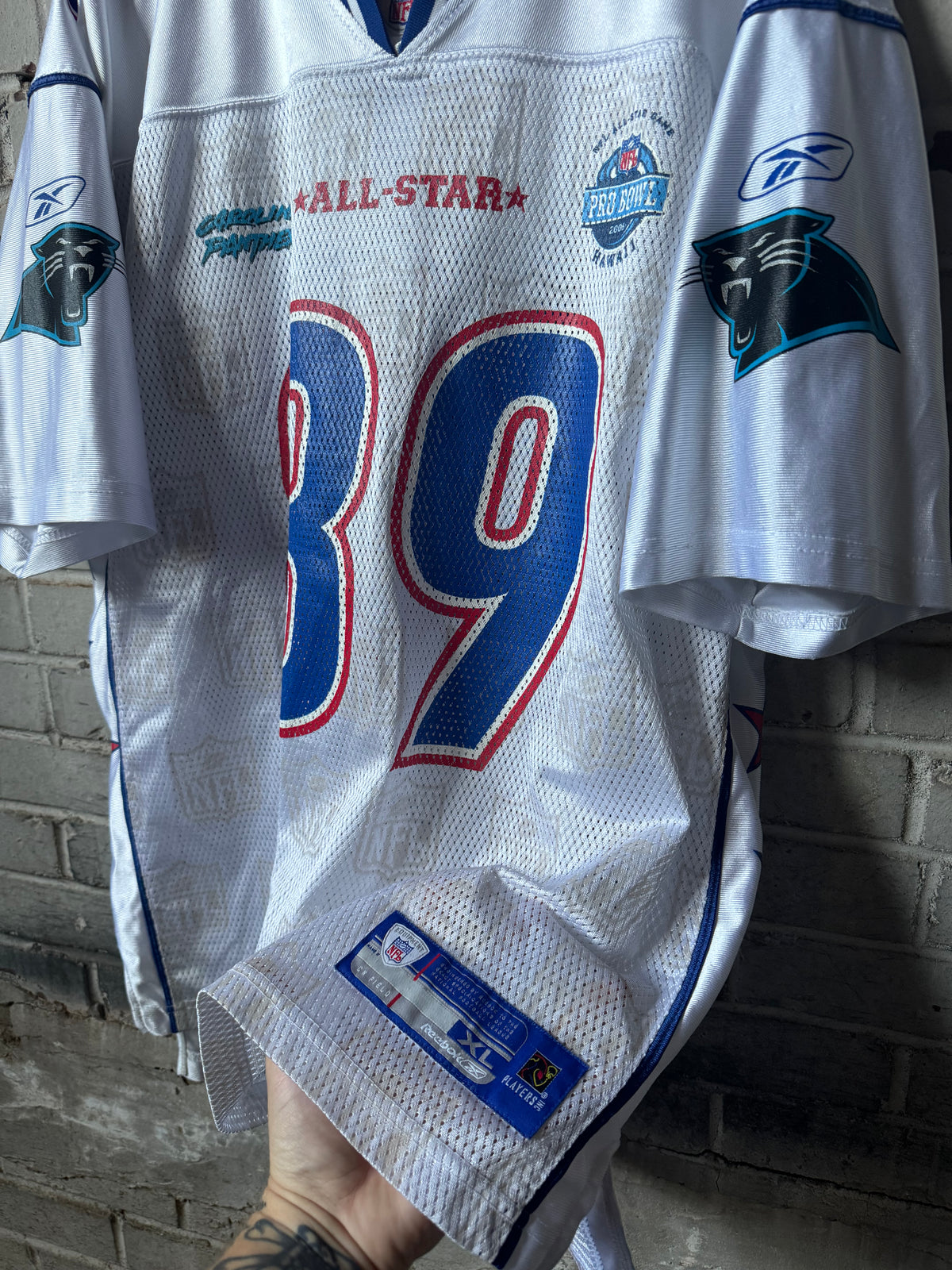 2006 Carolina Panthers Steve Smith White Reebok Pro Bowl NFL Jersey (XL)