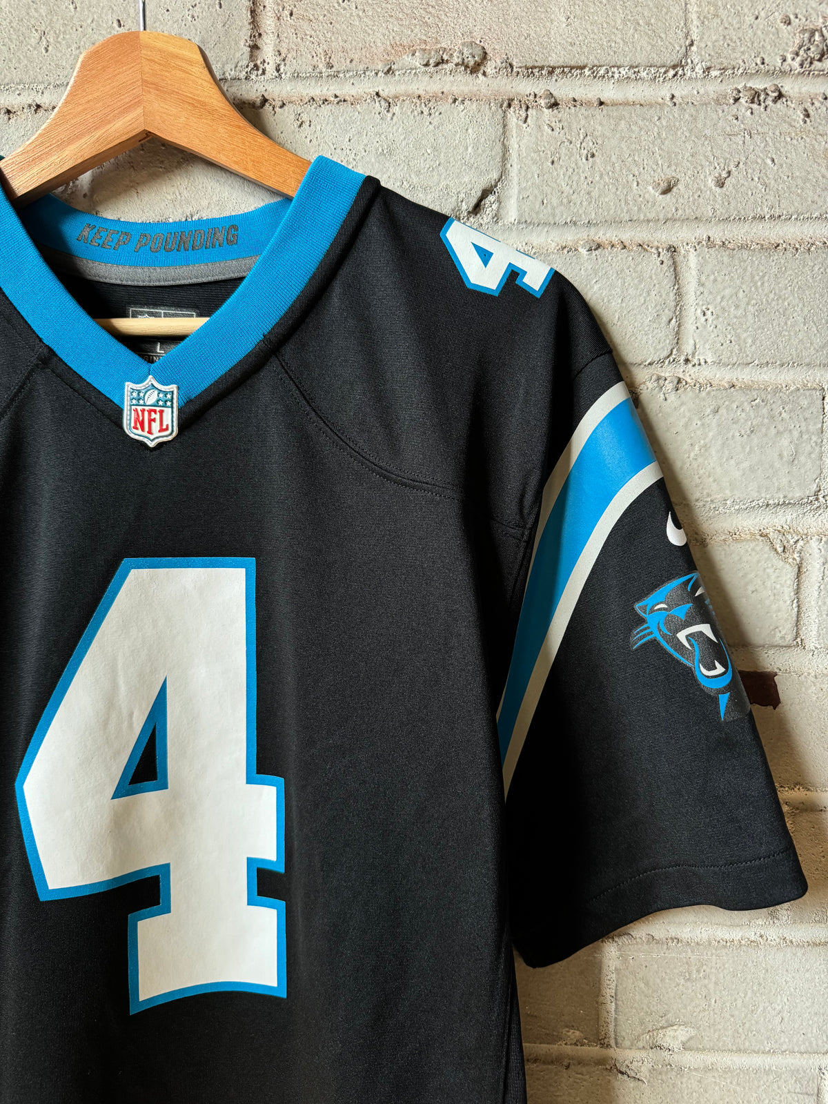 2025 Carolina Panthers Tetairoa McMillan Black Nike Game Jersey (Youth Large)
