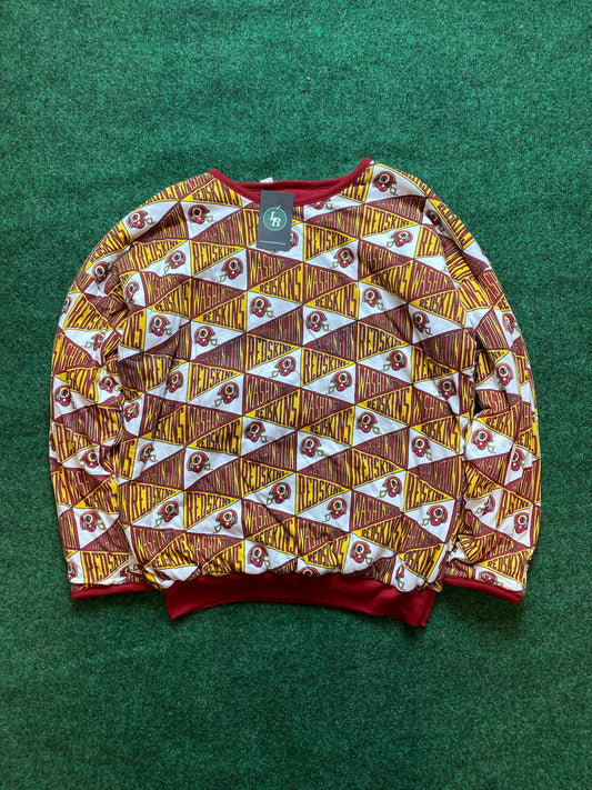 90’s Washington Redskins Reversible Quilt-Like NFL Crewneck Sweatshirt (Large)