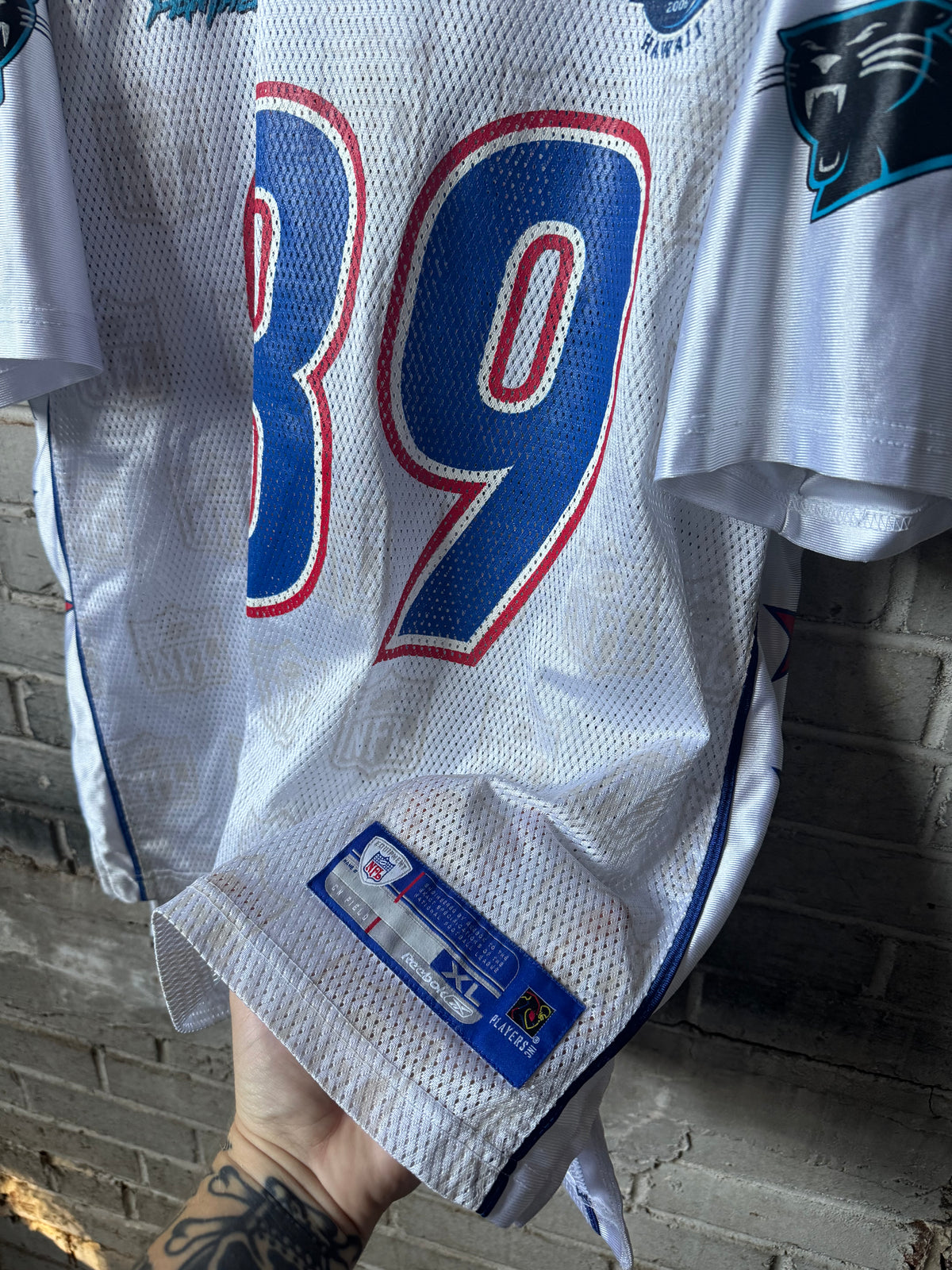 2006 Carolina Panthers Steve Smith White Reebok Pro Bowl NFL Jersey (XL)