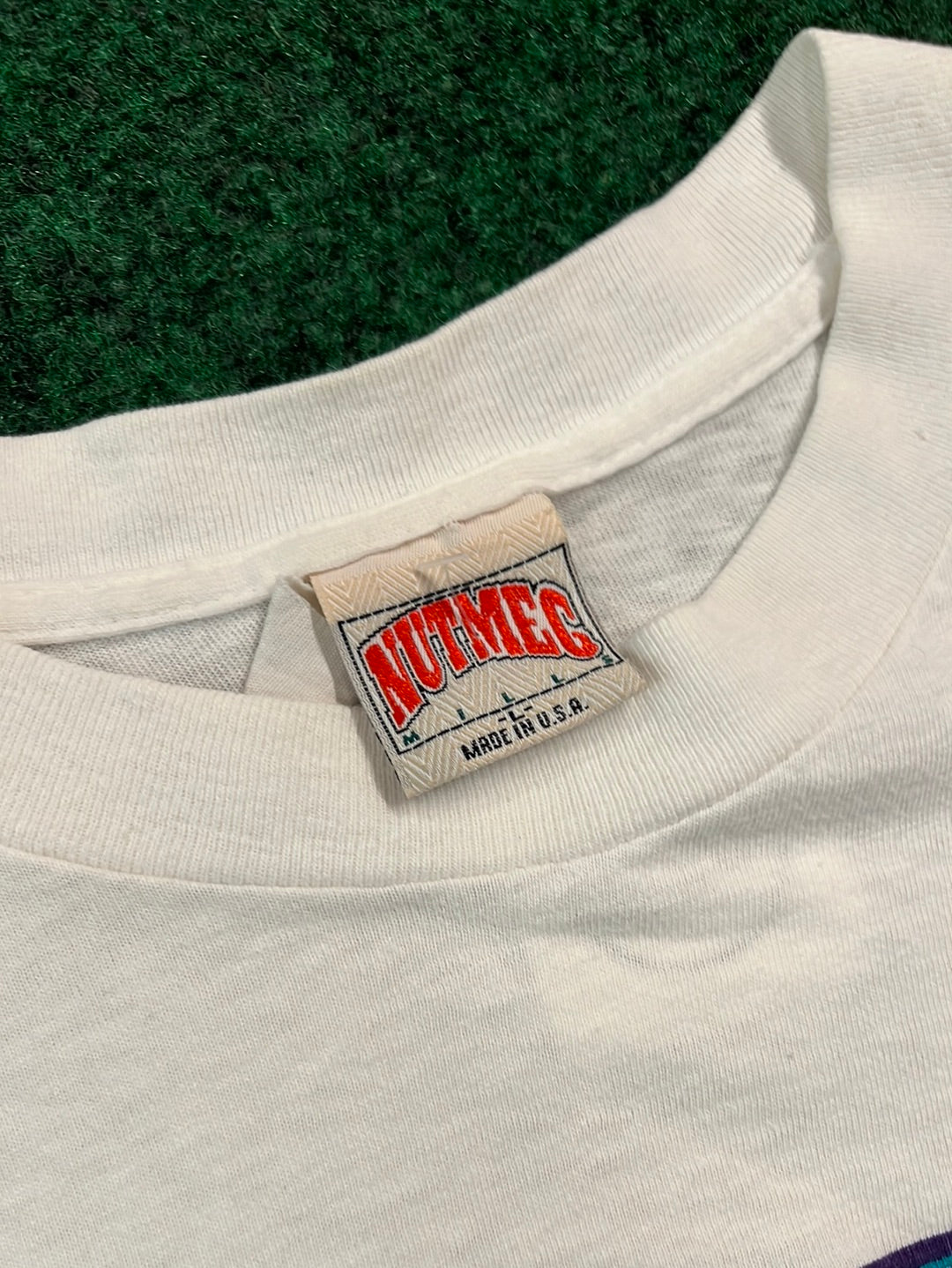 1989 Vintage J.R. Reid Charlotte Hornets Player T-shirt ( Large )