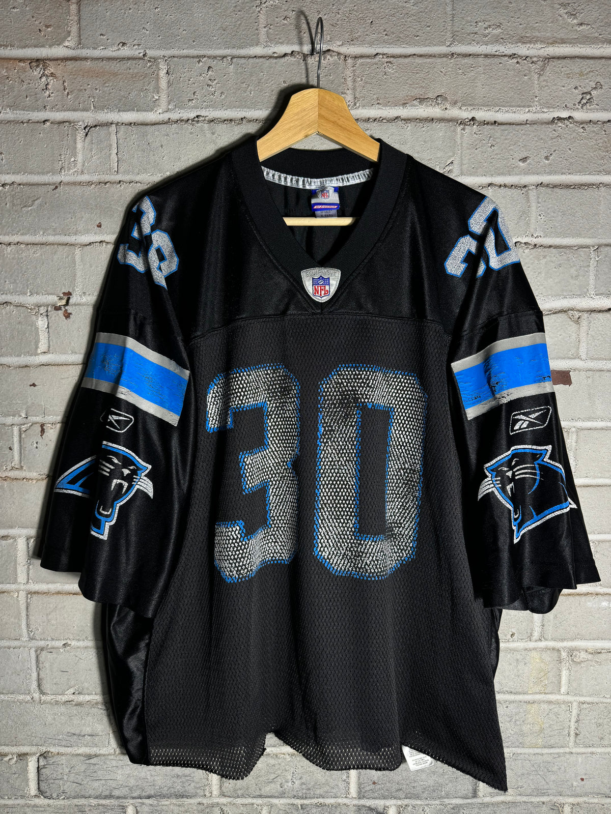 00’s Carolina Panthers Mike Minter Vintage Black Reebok Cropped NFL Jersey (XL)