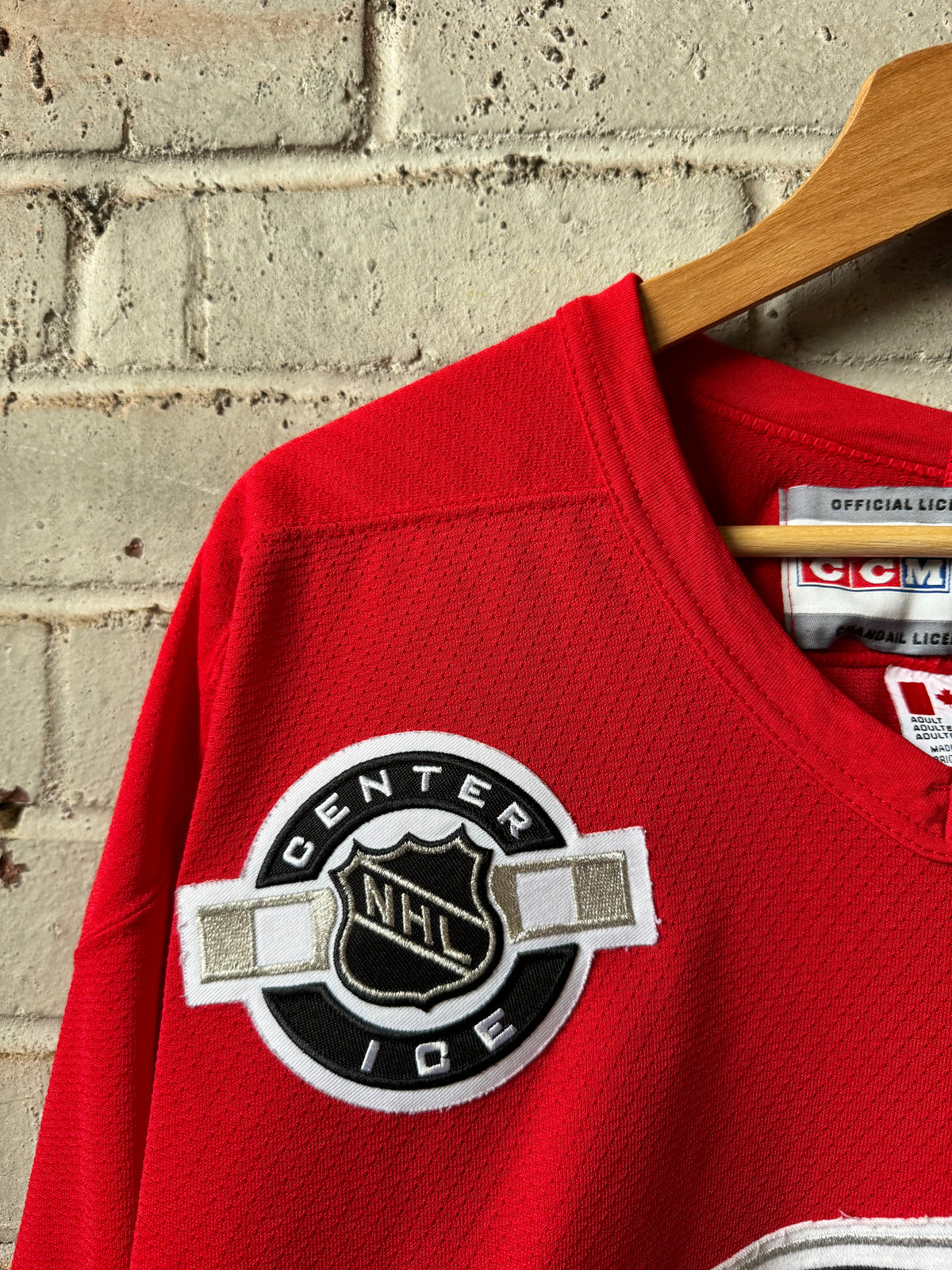 00’s Carolina Hurricanes Vintage Red NHL Center Ice Practice Jersey (Medium)