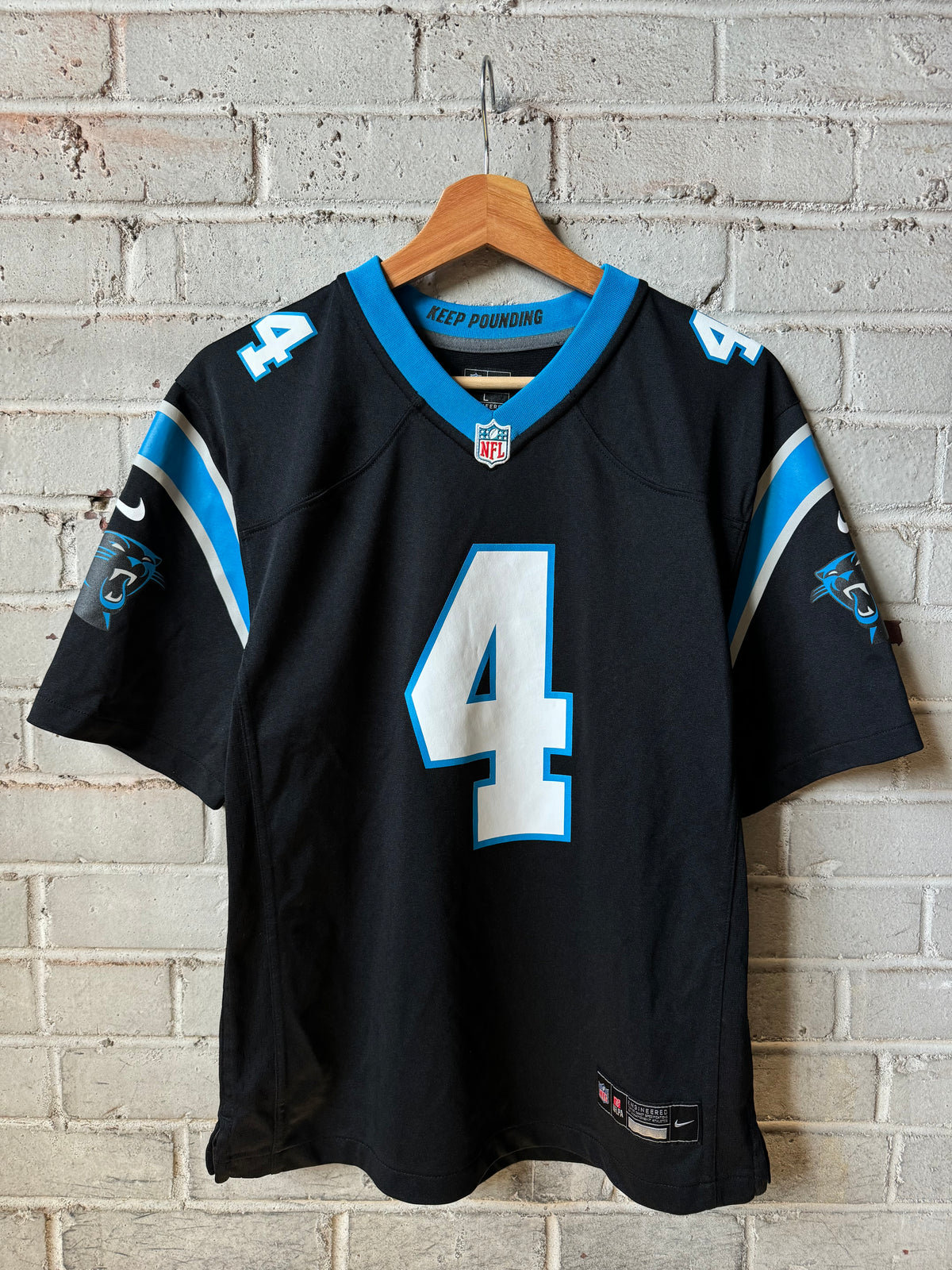 2025 Carolina Panthers Tetairoa McMillan Black Nike Game Jersey (Youth Large)