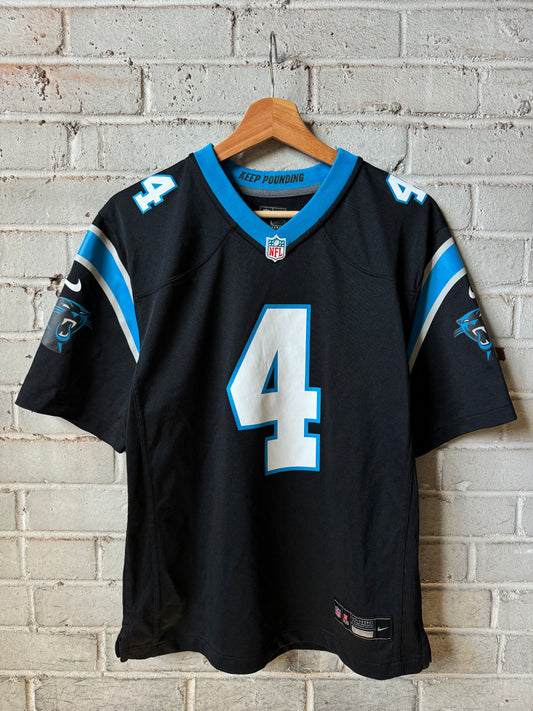 2025 Carolina Panthers Tetairoa McMillan Black Nike Game Jersey (Youth Large)
