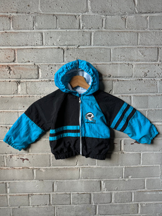 90’s Carolina Panthers Vintage Colorblocked NFL Cotton Lined Windbreaker Jacket (24 Months)