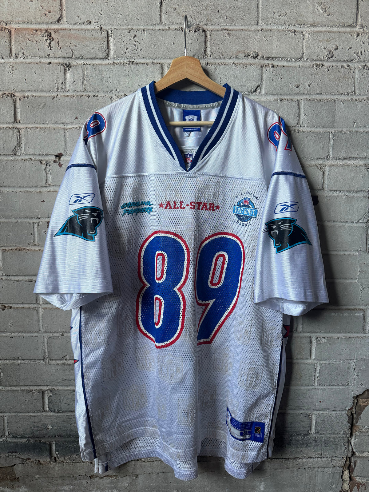 2006 Carolina Panthers Steve Smith White Reebok Pro Bowl NFL Jersey (XL)