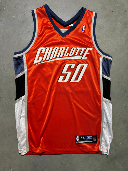 2004/2005 Charlotte Bobcats Emeka Okafor Inaugural Season Orange Dazzle Cloth Reebok NBA Authentic Jersey - Signed (44/Large)
