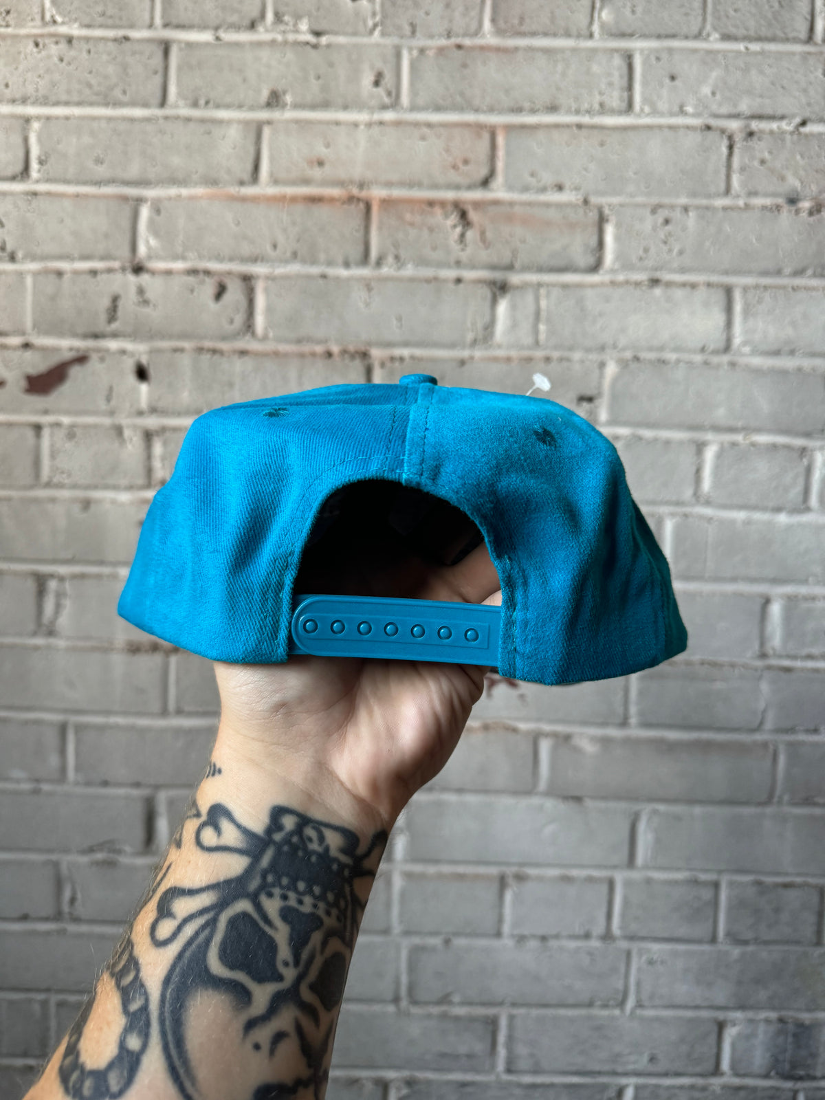 90’s Carolina Panthers Vintage Blue Team NFL Script Spellout Snapback Hat - Deadstock (OSFA)