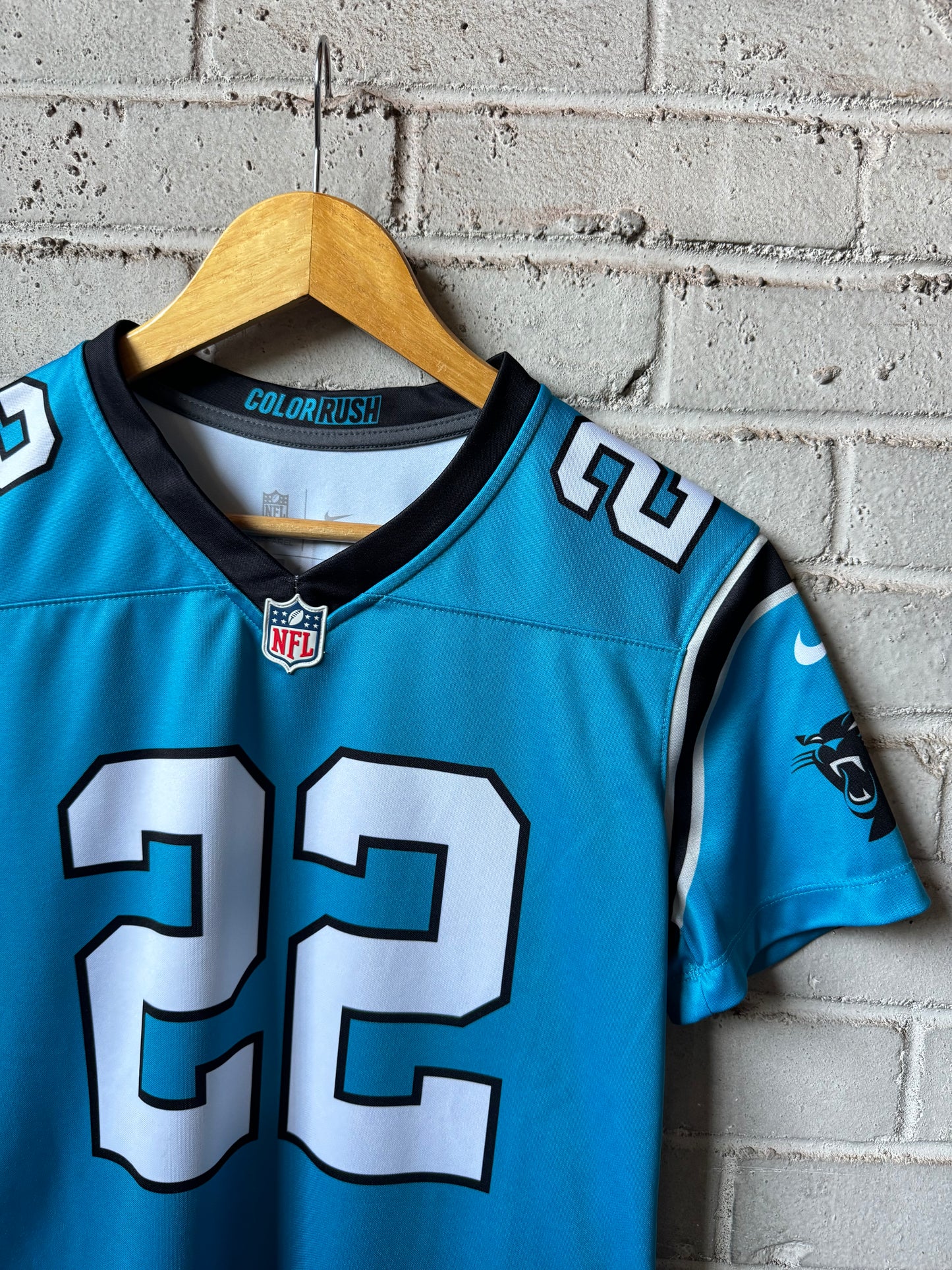 2019 Carolina Panthers Christian McCaffrey Nike Blue Color Rush NFL Jersey (Youth Small)