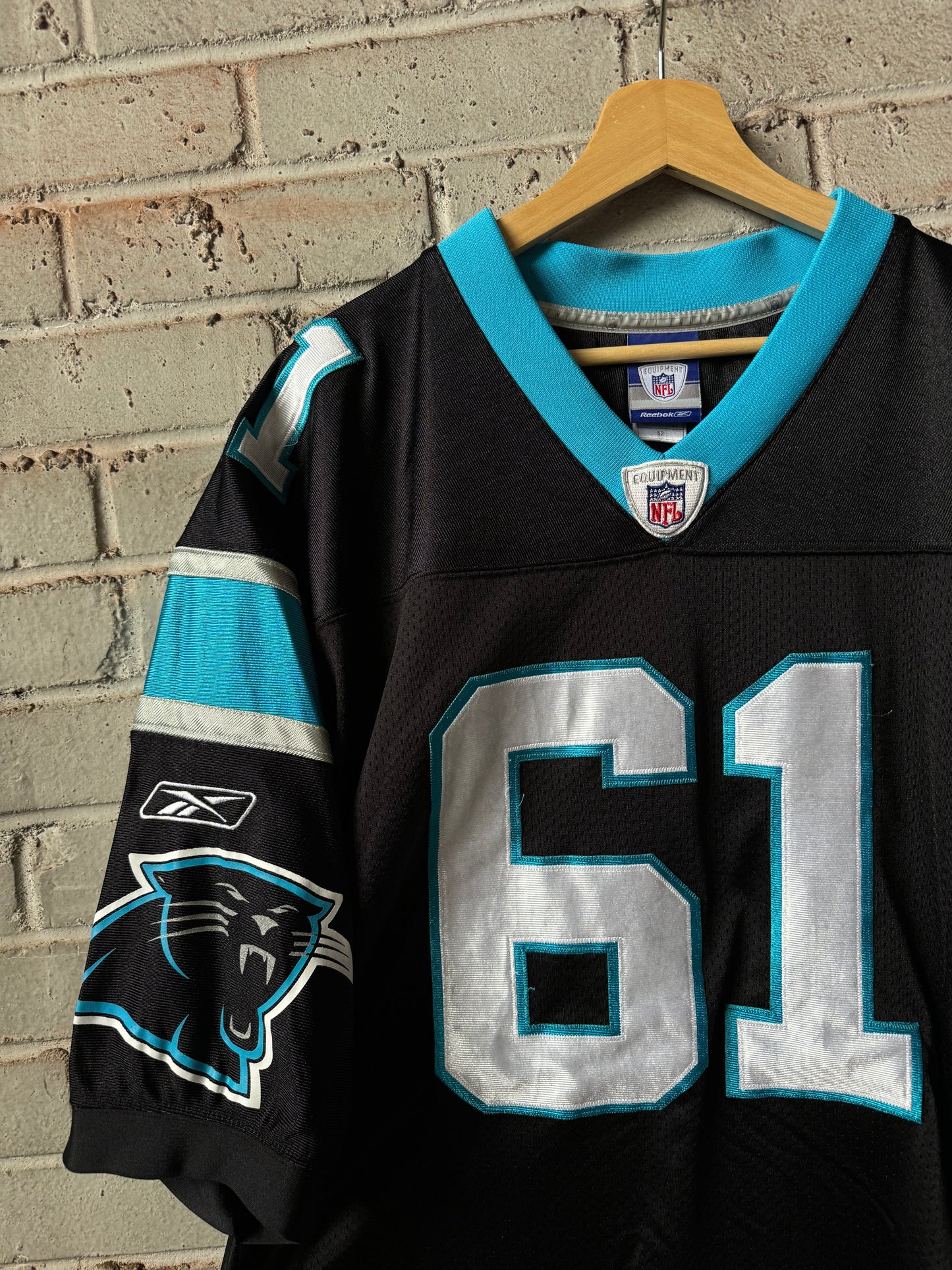 00’s Carolina Panthers #61 McManus Vintage Black Custom On Field Authentic NFL Jersey (52/XXL)