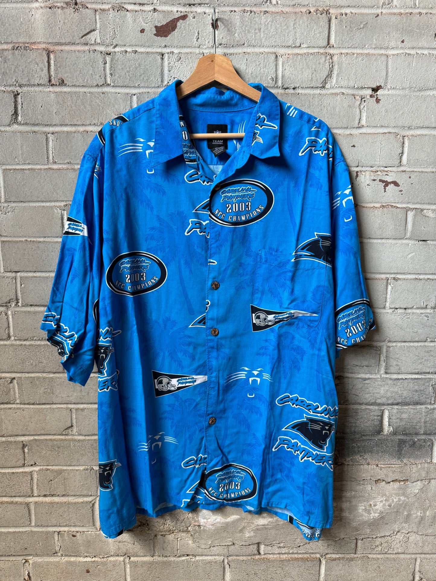 2003 Carolina Panthers Vintage NFC Champions NFL Hawaiian Shirt (XXL)