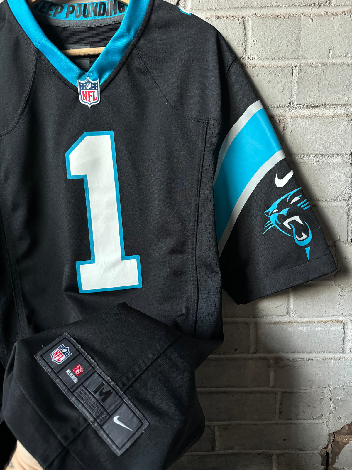 2012 Carolina Panthers Cam Newton Black Nike NFL Game Jersey (Medium)