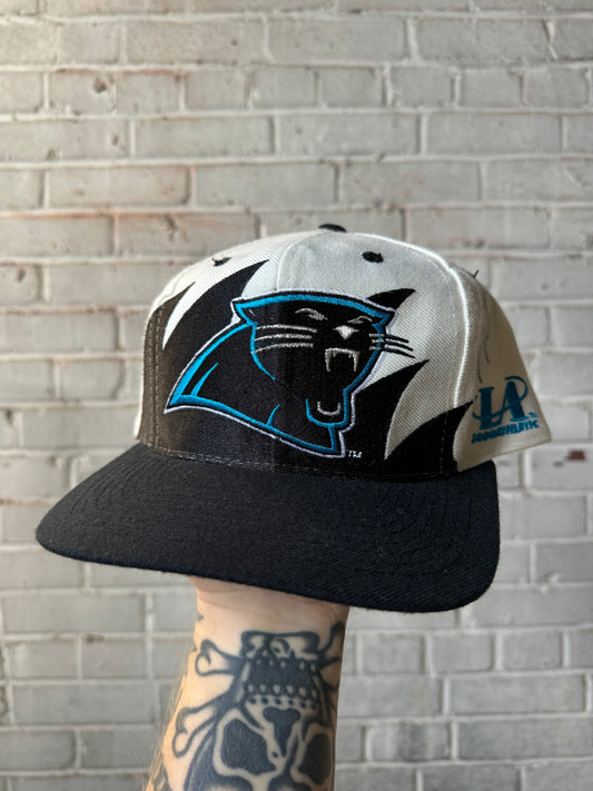 90’s Carolina Panthers Vintage Logo Athletic Sharktooth NFL Snapback Hat Autographed by Kelvin Benjamin (OSFA)
