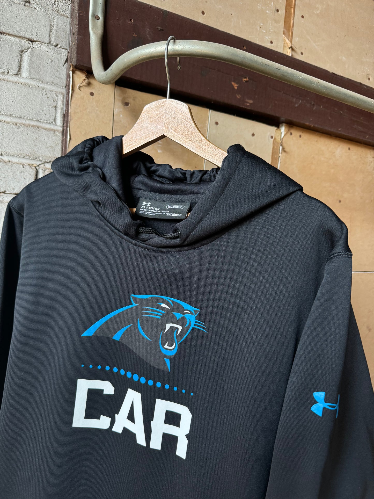 2017 Carolina Panthers Under Armour Coldgear NFL Combine Fleece Lined NFL Hoodie (XL)