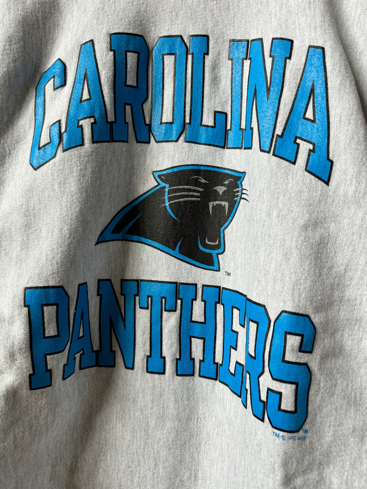 1993 Carolina Panthers Vintage Heather Grey Champion Reverse Weave Ultra Heavyweight NFL Crewneck (XL)