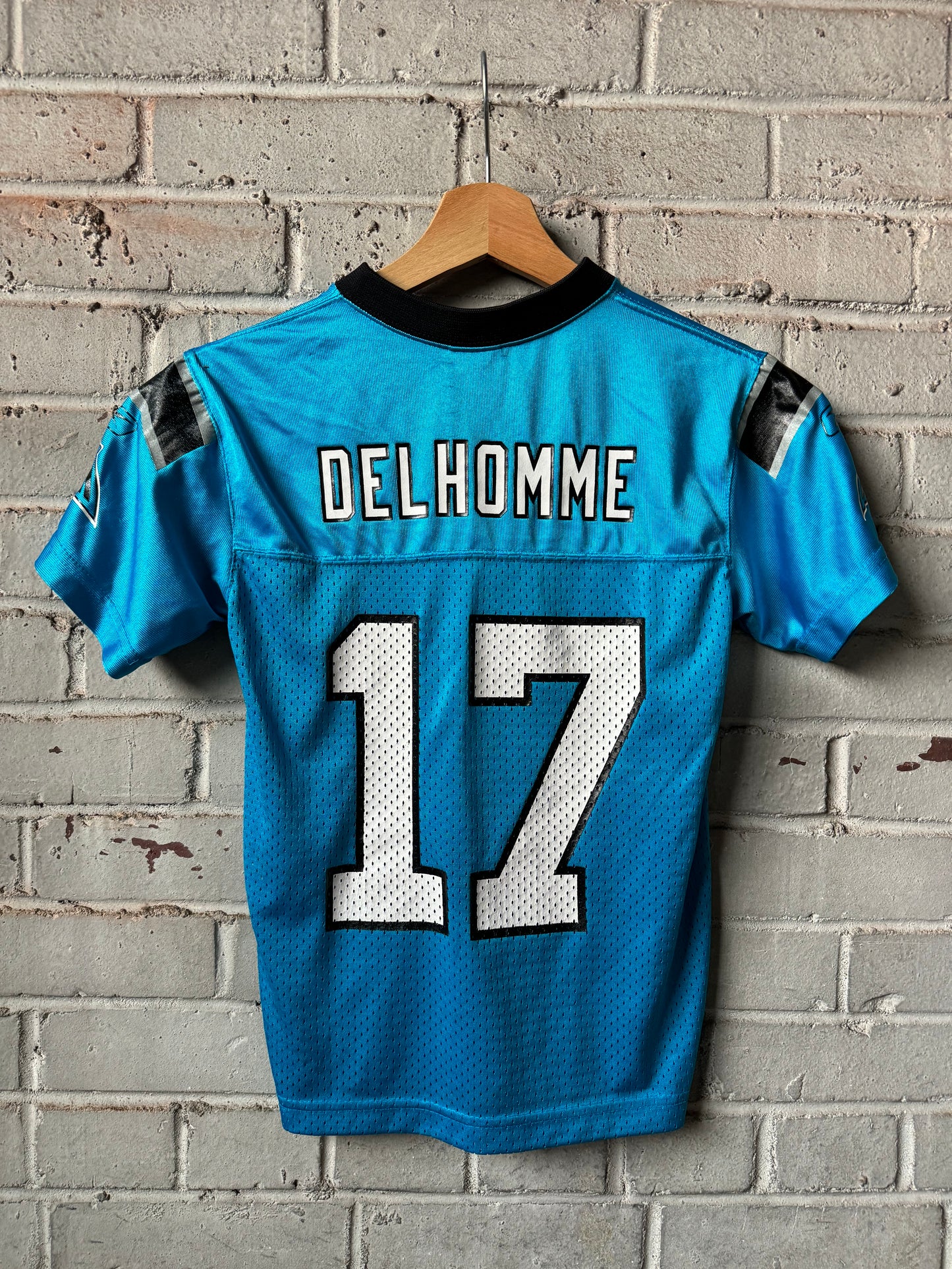 00’s Carolina Panthers Jake Delhomme Vintage Alternate Blue NFL Jersey (Youth Small)