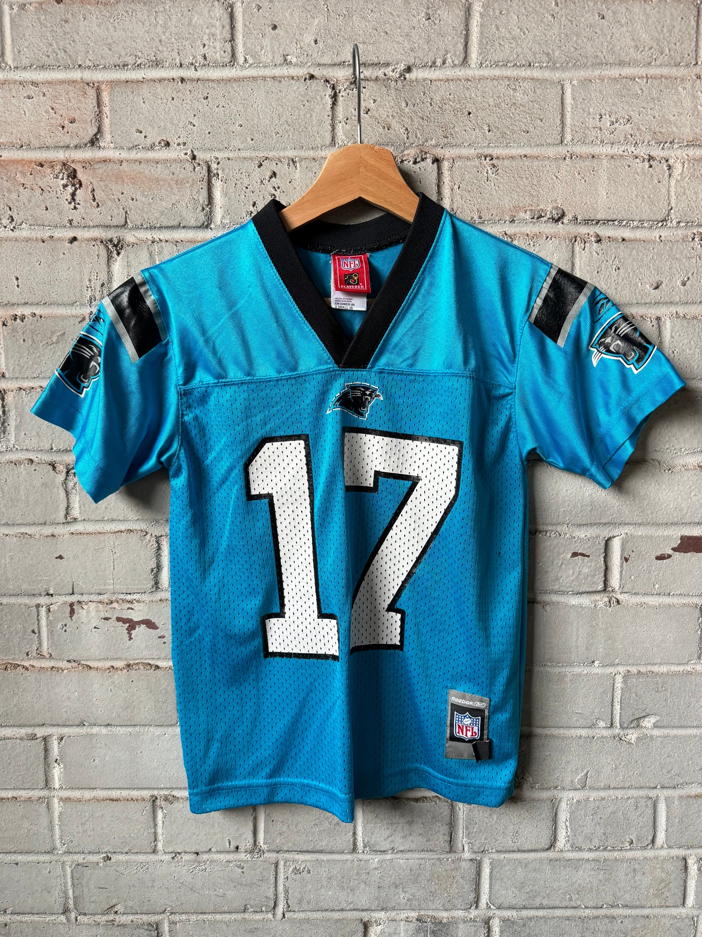 00’s Carolina Panthers Jake Delhomme Vintage Alternate Blue NFL Jersey (Youth Small)